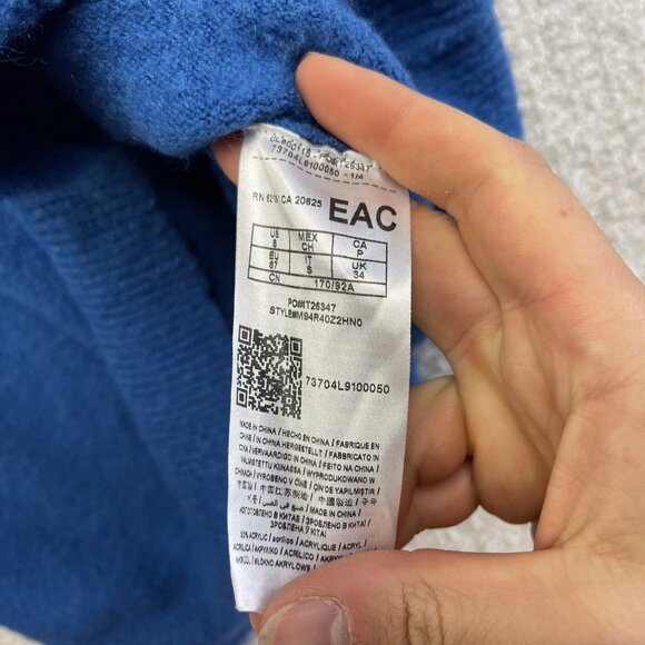 Guess Blue Sweater Men Size Small Mohair / Wool + Blend Pullover Jumper Knit - Picture 11 of 16